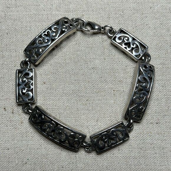💛 Premier Designs Silver Plated Heart Filigree Bracelet - Picture 1 of 4